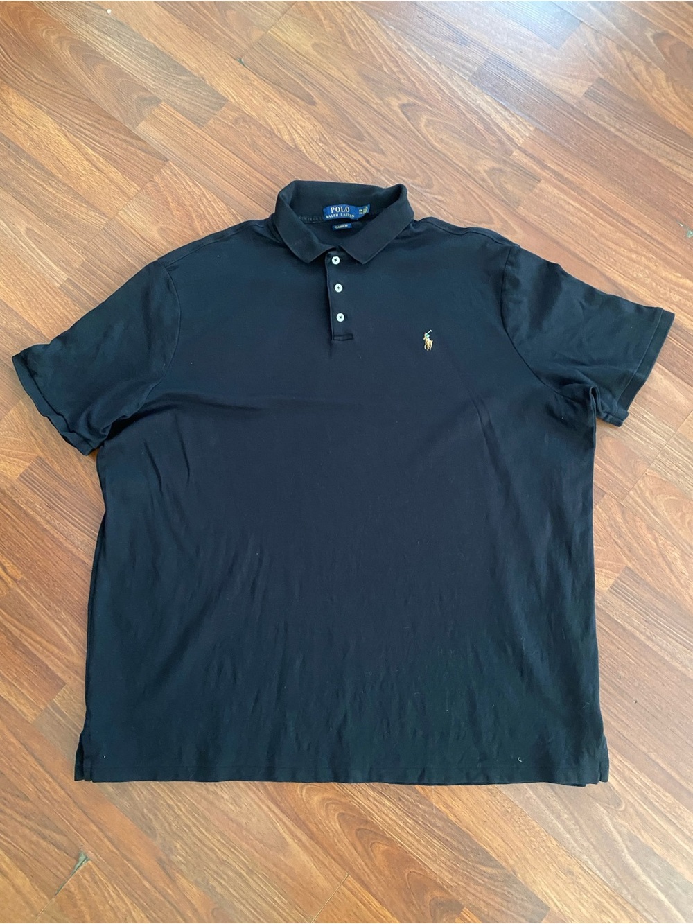 Polo by Ralph Lauren Black Polo with Gold Pony Embroidery